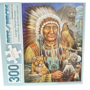 Bits and Pieces 300pc Jigsaw Puzzle "Chief Sitting Bear" Native‎ American 18x24